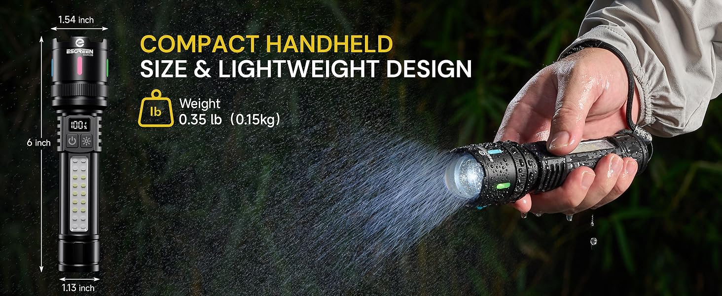 RECHARGEABLE FLASHLIGHTS HIGH LUMENS ESGREEN