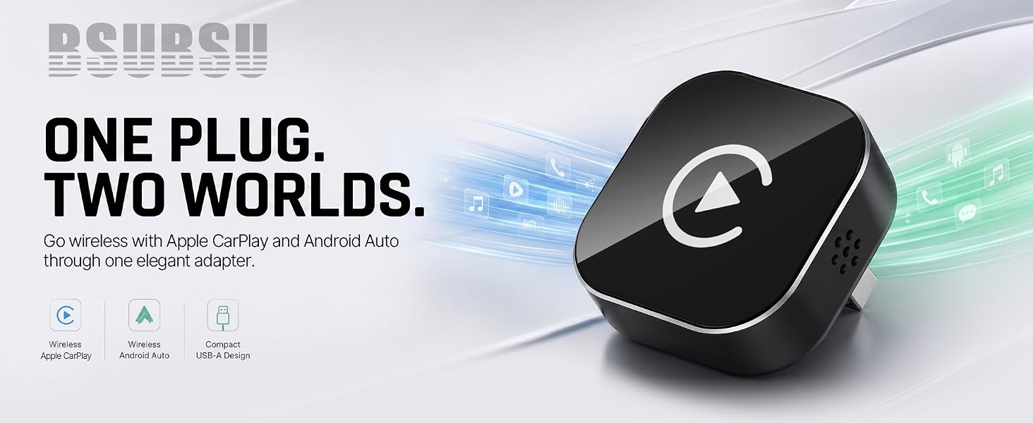 BSUBSU 2-IN-1 Wireless CarPlay Adapter
