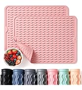 CAKETIME 2 Pack Silicone Dish Drying Mat for Kitchen Counter Cooking Baking Liners Drawer Storage...
