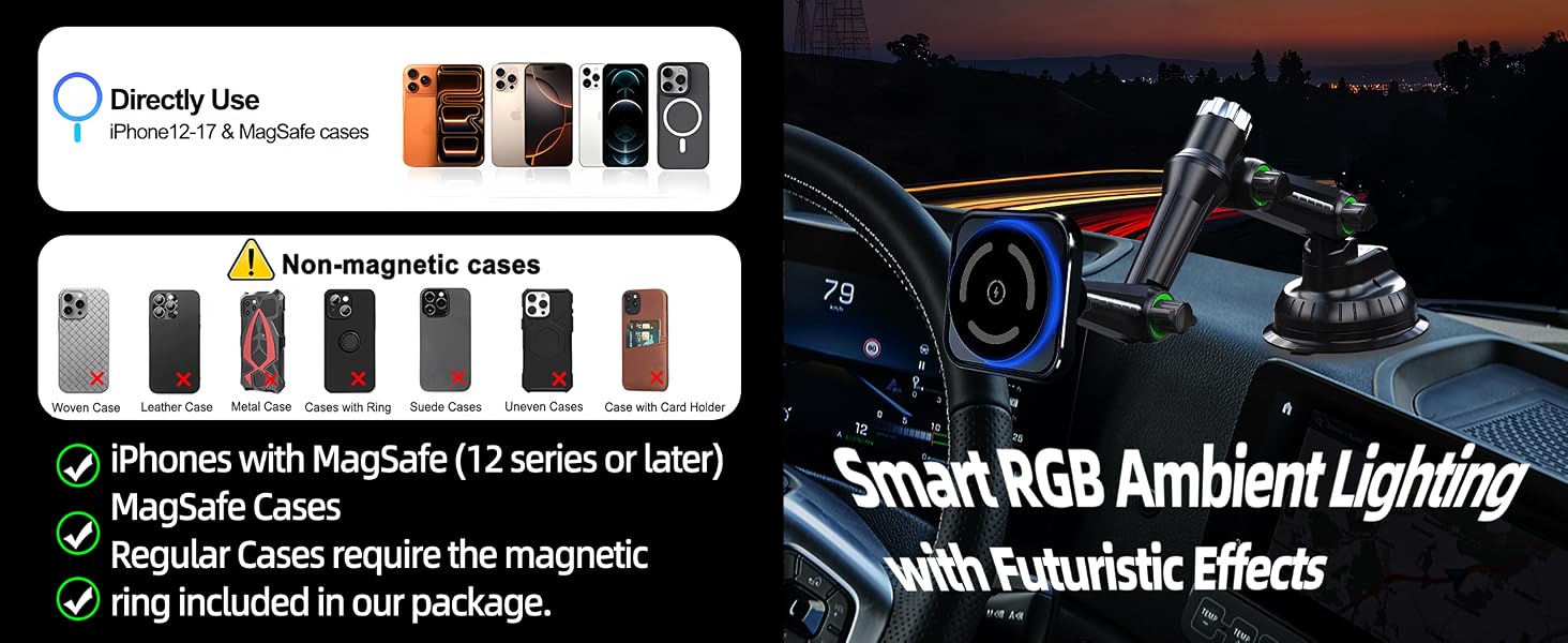magsafe car truck phone holder charger,truck magnetic wireless car charger,phone mount for truck