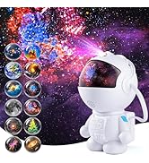 Astronaut Galaxy Projector,Star Projector with 12 Space Films,Galaxy Projector for Bedroom with T...