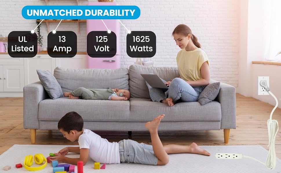 white extension cord 10 feet