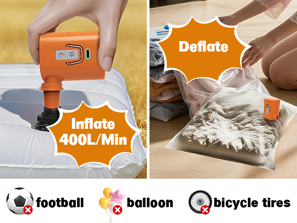 Inflate Deflate air pump for Air Mattress