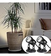 SUNVIE 2 Pack LED Spot Lights Indoor for Plants Uplights Lamp Accent Lighting Decor 120V Warm Whi...