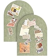 Arched Felt Bulletin Board, Cork Board Alternative for Wall, 10.6in x 14.6in Self-Adhesive Pin Bo...