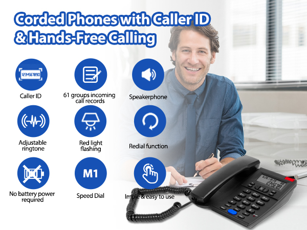 corded landline Phone with Caller ID Speakerphone