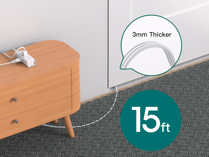 15 FT Flat Extension Cord