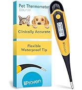 iProven Dog &amp; Cat Thermometer for Accurate Fever Detection, Comfortable Flexible Tip, Waterproof ...
