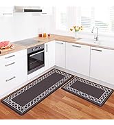 LuxStep Kitchen Mat Set of 2 Anti Fatigue Mat, Non Slip Kitchen Rugs and Mats Waterproof Memory F...