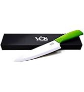 Vos Ceramic Chef Knife 8 Inch with Cover and a Gift Box - Sharp Zirconia Blade Edge for Cutting, ...