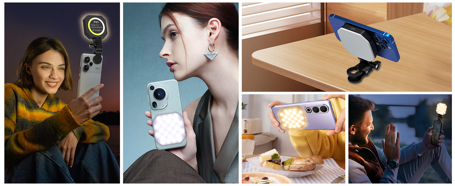 Rechargeable Fill Light for Selfies, Photography, Makeup, Vlogs, TikTok, Video