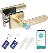 BIWIBON Fingerprint Door Lock, 5 in 1 Fingerprint Door Knob with Smart APP/Fingerprint/IC Cards/P...