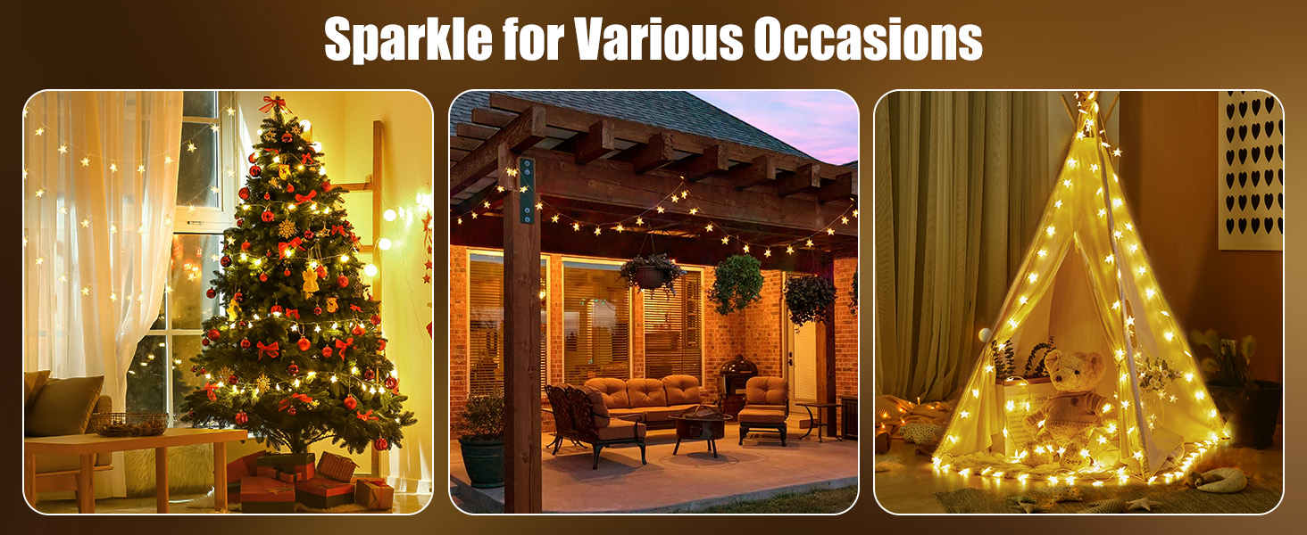 33 ft 100 LED Star Fairy String Lights