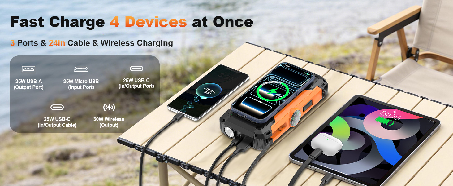 Safe &amp;amp; Portable Wireless Charger Enjoy15W premium wireless charging-Kepswin solar powered power bank