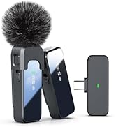 Wireless Lavalier Microphone for iPhone 15 16 & Android with Noise Cancellation, 100ft Transmissi...