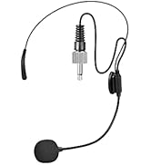 HOTEC Replacement Headset Microphone with 3.5mm Locking Screw Plug, Unidirectional Microphone Rep...