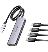 LENTION 2FT Long Cable USB C Hub with 4 x USB C Ports (USB-C 3.2 Gen 2, 10 Gbps), 100W PD Chargin...