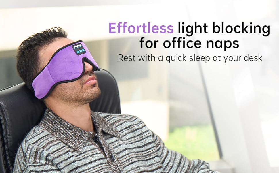 noise cancelling sleep mask, wireless sleep mask, sleep headband, headphones for sleeping
