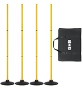 GHB Agility Poles 4 Pack 50" Sports Soccer Training Poles,Detachable Speed Training Equipment Foo...