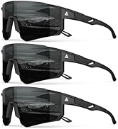 QALLY Polarized Sports Sunglasses for Men, UV400 Protection Mens Sunglasses Wrap Around Sun Glass...