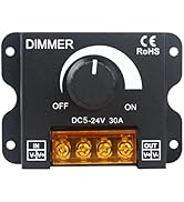 RGBZONE LED Light Strip Dimmer, DC 5V/12V/24V 30A PWM Dimming Controller, Knob Adjust Brightness ...