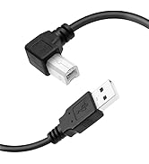 USB Printer Cable YACSEJAO 90 Degree USB 2.0 A Male to B Male Printer Scanner USB B Cable Cord wi...