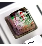 Aesthetic Koi Fish Artisan Keycap - Multicolor Ocean Coral Reef R1 SA Profile Custom Keycaps 1U E...