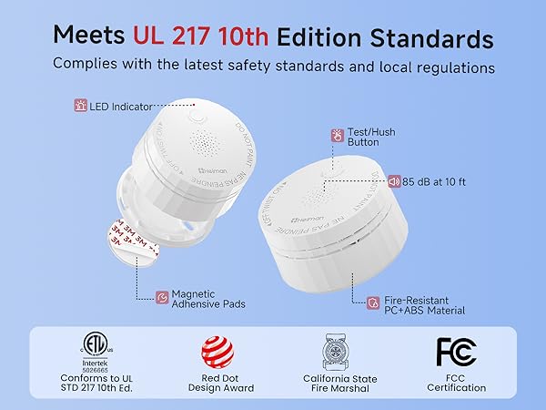 wireless smoke detector UL 217 10th