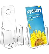 xydstay Acrylic Brochure Holder 4x9 Inches Slant Back Design, Clear Display Stand, Plastic Table ...