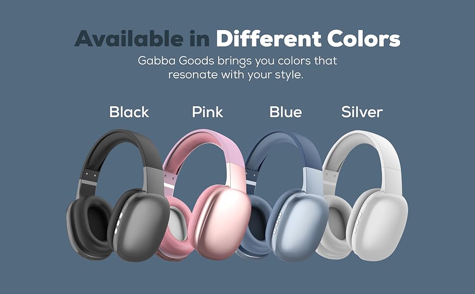 Blue Headphones, Pink Headphones, Silver Headphones, Black Headphones, Over Ear Bluetooth Headphones