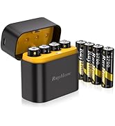 Rechargeable AA Lithium Batteries with Charger - 8 Pack Double A Batteries for Blink Camera, 1.5V...