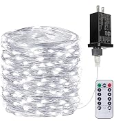 66Ft 200LED Fairy Lights Plug in with Remote, Waterproof String Lights Outdoor &amp; Indoor 8 Modes w...