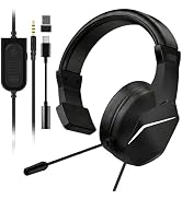 Joso One Ear Headset with Mic, Wired Headset for PS5/PS4/Xbox/Switch/PC/iPad/Mac/Tablet with USB ...