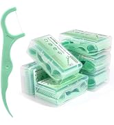ACHSML Floss Picks 300 Count Portable Dental Floss Sticks For Teeth Cleaning Dual Function Dispos...