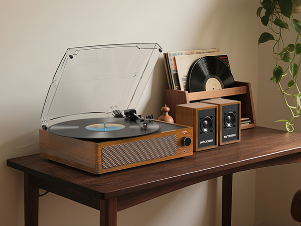 record player with speakers
