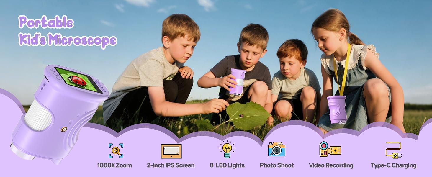 Handheld Digital Microscope for Kids: