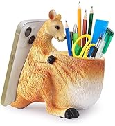 HiComFly Pen Pencil Holder with Phone Stand, Cute Kangaroo Office Decor Desk Organizers and Acces...