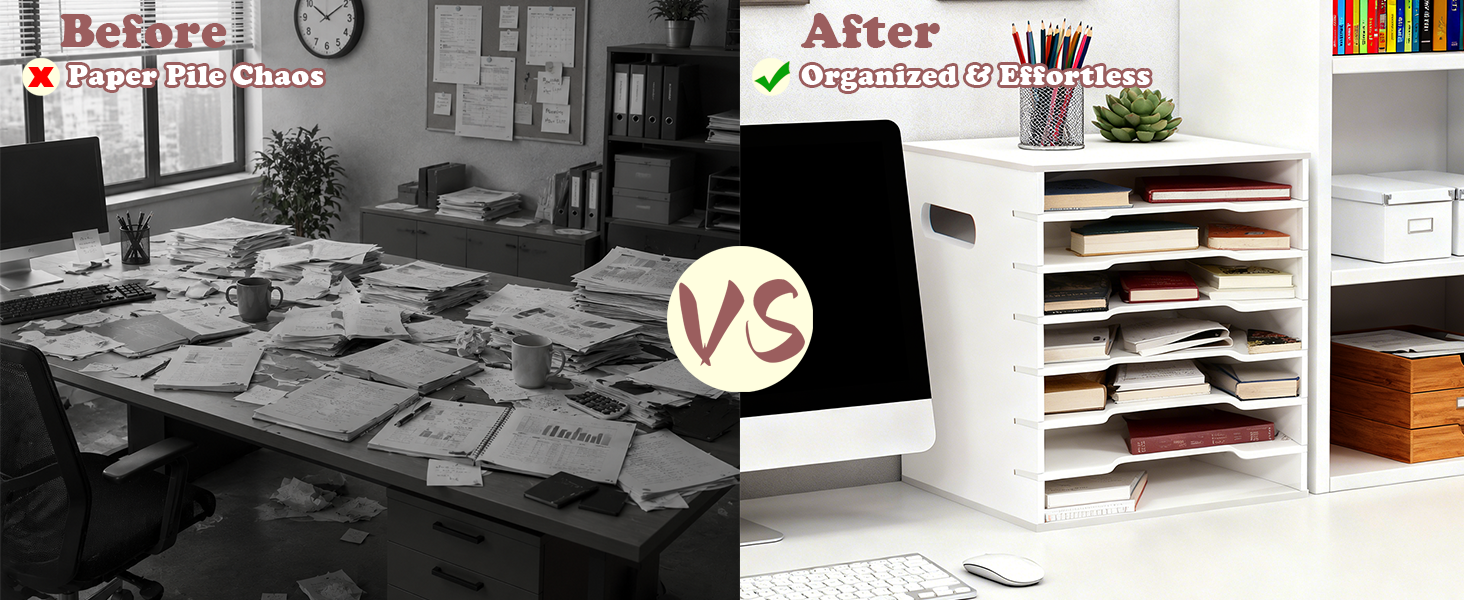 Accommodates various paper sizes, helping you maintain an organized workspace in any setting