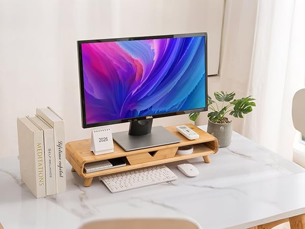 bamboo monitor stand