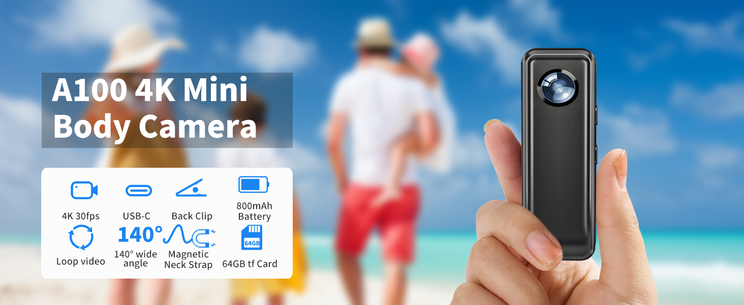 a100 4k mini body camera
