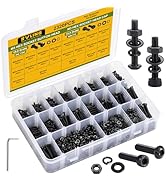 SVLING M3 Metric Screw Assortment, 2320PCS Hex Socket Button &amp; Cap Head Screws Nuts Bolts Washer ...