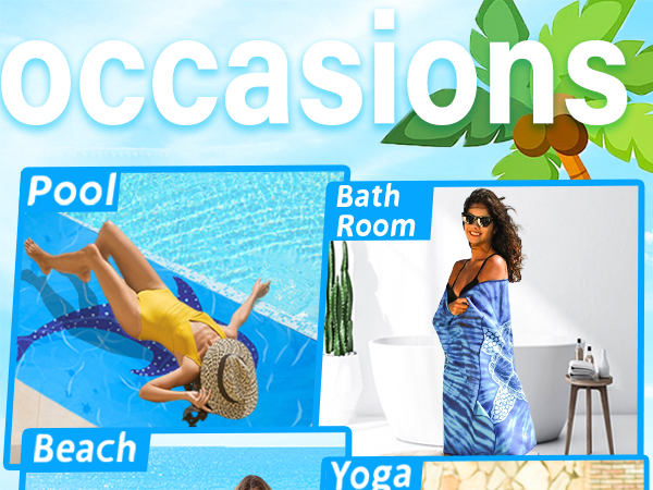 Microfiber Lightweight Thin Beach Towel Sand Free Quick Dry Super Absorbent Large Towels 