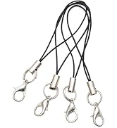 ZGLUZP 20 Pcs Black Mobile Phone Rope Strap Charm Lariat Lanyard with Lobster Clasp Cords for Cel...
