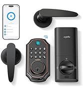 Keyless Entry Door Lock with Handle Set, WiFi Door Lock Fingerprint, Bulit-in WiFi Deadbolt, App ...