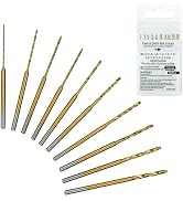 XIFOWE 10Pcs Titanium-Coated HSS Twist Drill Bit Set for 2.35mm Collet | (0.6mm, 0.8mm, 1.0mm, 1....