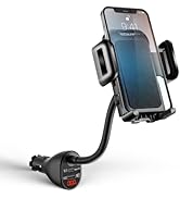 Car Phone Holder Mount with Car Charger, 36W Dual Port USB C Car Charger Adapter Fast Charging wi...