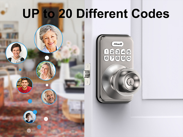 Up to 20 different codes