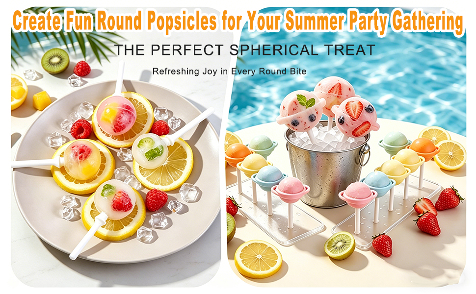 Create Fun Round Popsicles for Your Summer Party Gathering;silicone lollipop ice cream maker