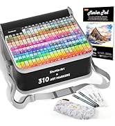 Shuttle Art 310 Colors Alcohol Markers, 309 Colors Dual Tip Art Marker Set Plus Colorless Blender...
