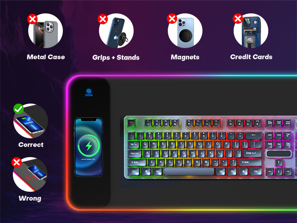 wireless charging mouse pad